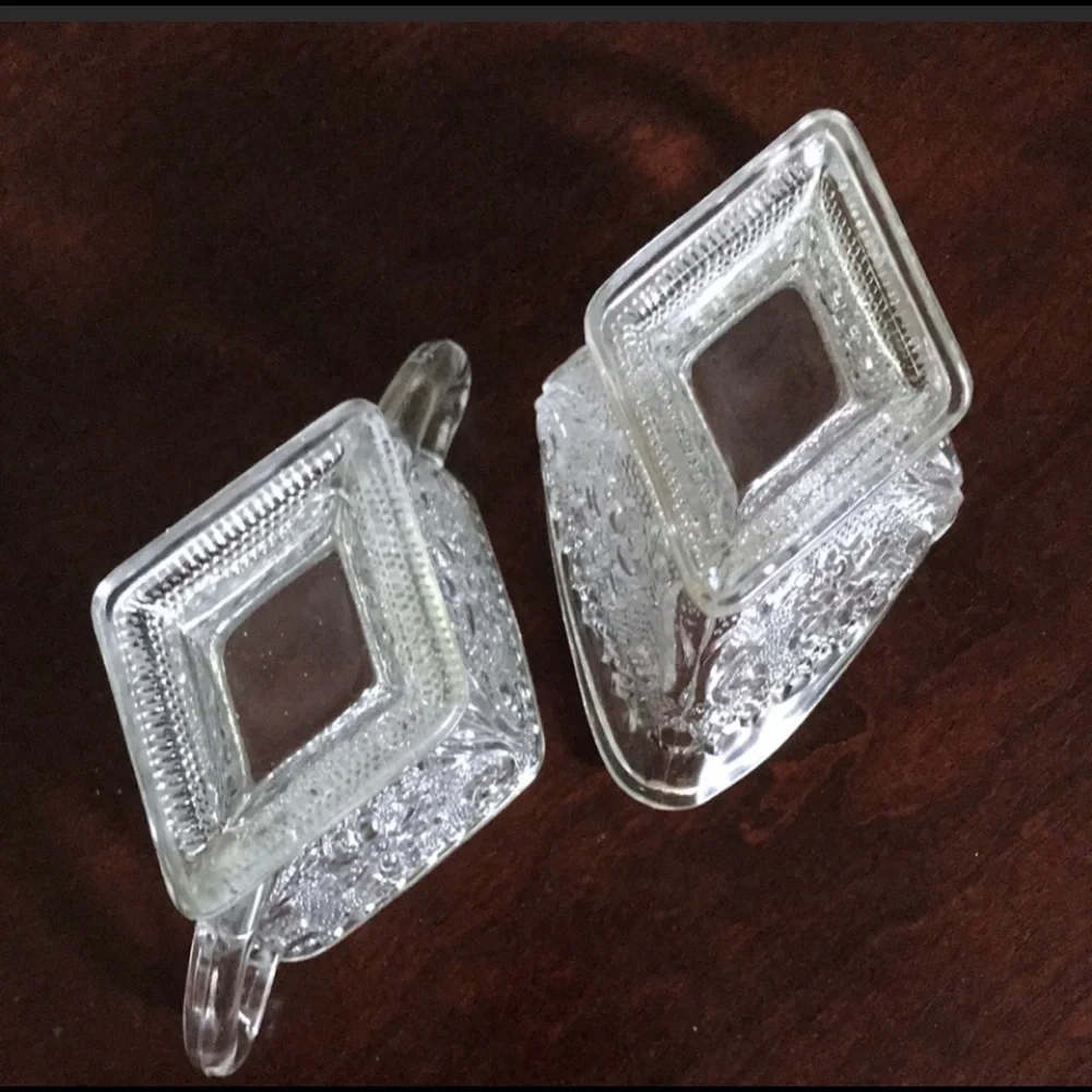 Indiana Glass Vintage Tiara Daisy Sugar Cream Set